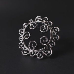 Vintage Sarah Coventry Silvery Mist Swirl Round Filigree Wreath Openwork Brooch